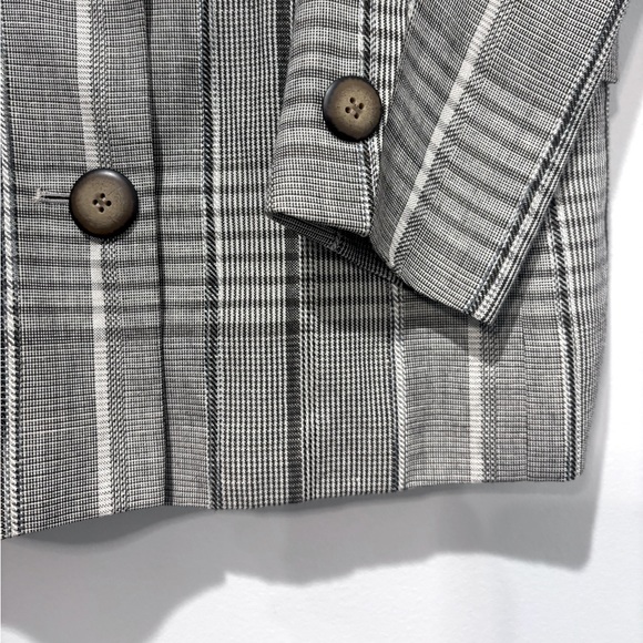 Vintage wool blend brown plaid blazer - Picture 3 of 7